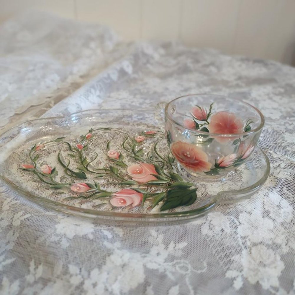 Hand Painted Sandwich and Tea Plate